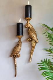 golden macaw parrot candle holder 2