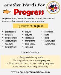 another word for progress what is