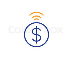 Find the perfect contactless payment logo stock vector image. Contactless Payment Line Icon Dollar Stock Vector Colourbox