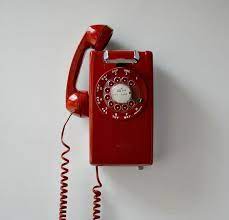 Red Wall Phone Working Rotary Dial