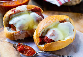 slow cooker meatball subs y