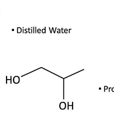 distilled water and propylene glycol