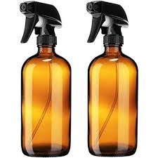 Amber Glass Boston Spray Bottles 8oz