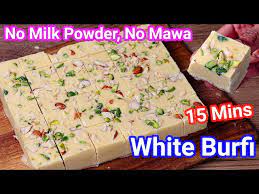 white burfi recipe in 15 mins no milk