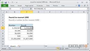 Excel Formula Round To Nearest 1000 Exceljet
