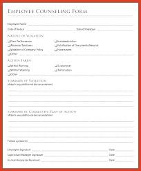 Employee Write Up Forms Template Fresh Free Counseling Form