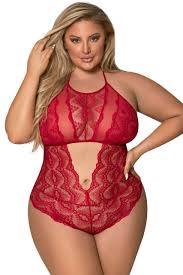 Plus Size Sugar & Red Spice Lace Teddy- Spicy Lingerie