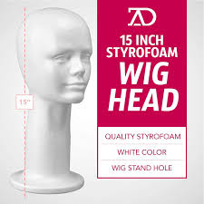 15 inch styrofoam head wig head