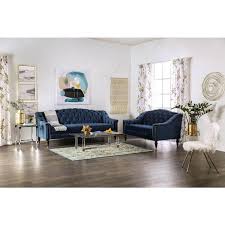 De Landa 2 Piece Blue Sofa Set