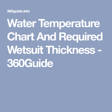 Water Temperature Chart And Required Wetsuit Thickness
