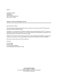 severance letter template business in