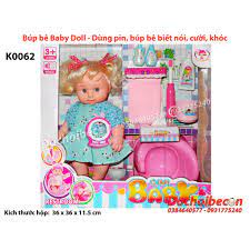 Búp bê Baby Doll K0062 - Kèm phụ kiện đánh răng - Dùng pin, biết nói, khóc,  cười