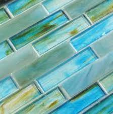 Turquoise Green 1x4 Glossy Glass Tile