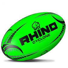 Rhino Cyclone Practice Rugby Ball Fluo Green Size 5