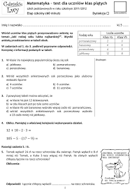 Matematyka test dla uczniów klas piątych - PDF Free Download