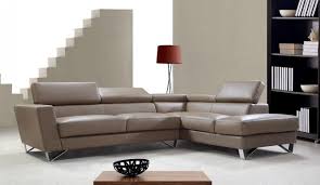 Light Brown Leather Sectional Sofa With