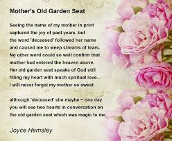 garden seat poem by joyce hemsley