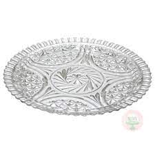 Clear Pressed Glass Cake Plate