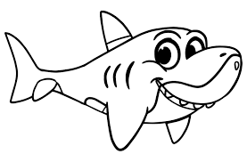 Tranh cho bé tô màu con cá mập « in hình này