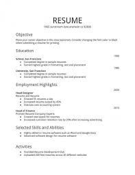 Print Free Simple Resume Templates Download Free Teacher Resume In