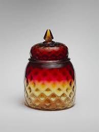 Circa 1920s Amber Stretch Glass Bowl