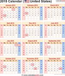 2015 Calendar With Federal Holidays Excel Pdf Word
