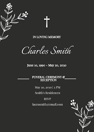 free funeral invitation templates