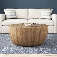 Hindsville Solid Wood Drum Coffee Table