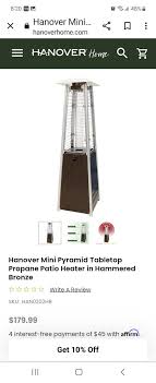 Patio Heater Hanover Mini Pyramid For