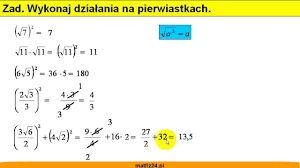 Pierwiastek kwadratu wyrażenia matematycznego - Zadanie - Pierwiastek z  potęgi - Matfiz24.pl - YouTube