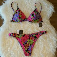 Topshop Tropical Floral Bikini Size Us 8 Nwt