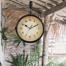 Outdoor Double Sided Clock 8inch Round