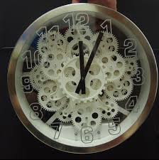 New White Mechanical Gears Wall Clock