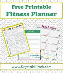 Free Fitness Journal Meal Planning Printables