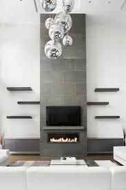 75 Living Room With A Tile Fireplace