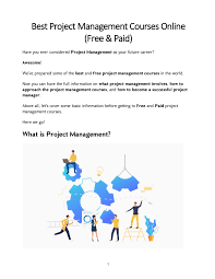 Project management has been proven to be the most effective method of delivering products within cost, schedule, and resource constraints. Best Project Management Courses Online Free Paid Info Gurusway Flip Pdf Pubhtml5