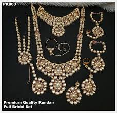 premium quality kundan full silver bridal set