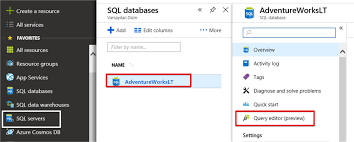 sql database query editor in azure portal