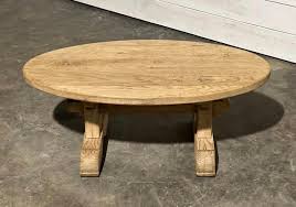 French Oval Bleached Oak Coffee Table