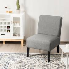 This armless upholstered accent chair is an ideal family room piece because it's lightweight and can be easily. Armless Accent Chair With Rubber Wood Legs Overstock 31803999