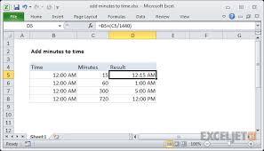Excel Formula Add Decimal Minutes To Time Exceljet