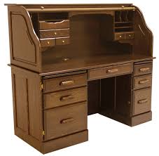 Rolltop desks are a classic pedestal desk design with a sliding tambour door and a series of drawers, shelves, and cubbies. 60 W Solid Oak Rolltop Computer Desk In Briar Finish In Stock Made In Usa