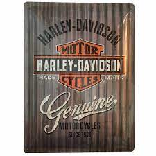 Harley Davidson Metal Sign Embossed