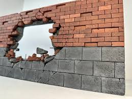Busted Brick Wall Diorama 2 Half Brick