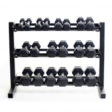 40 Dumbbell Rack And Rubber Hex Set