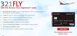 Bank Of America Asiana Visa Signature Review 30 000 Mile