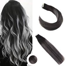 It not only changes your regular persona instantly but also gray coverage: 22inch 1b 4 Sliver Ugeat 22 Inch Dip Dyed Tape In Hair Extensions Double Side Adhesive Tape Real Human Hair Black Ombre Color 4 Mixed Sliver Silky Straight Tape In Balayage Extensions
