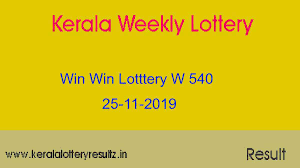 Win Win Lottery W 540 Result Today 25 11 2019 Live Kerala