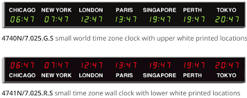 Small Led World Time Zone Wall Clocks