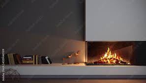 Modern Glass Corner Fireplace Wall In